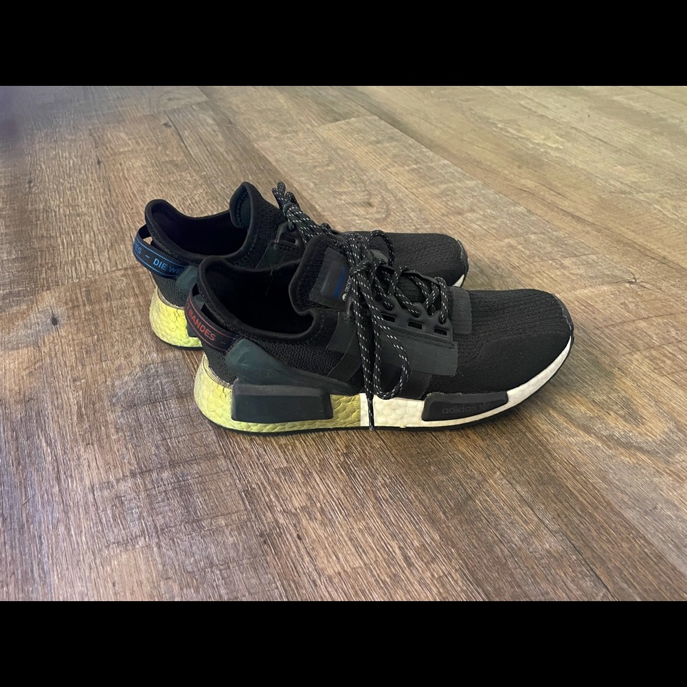 Adidas // NMD R1 sneakers // Black + Gold